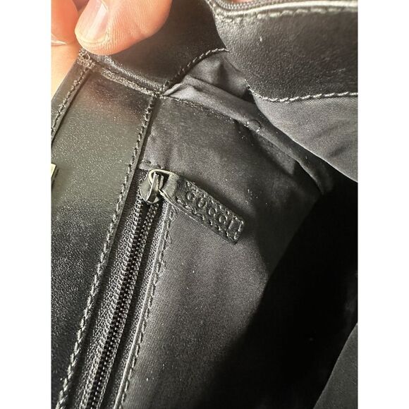 Gucci Black Leather and‎ Nylon Jackie O Tote*VERY NICE!! WITH COA - Picture 11 of 11